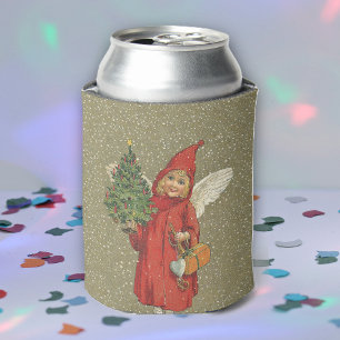 Enfriador De Latas Árbol de ángel infantil de Navidades rojas de Vict