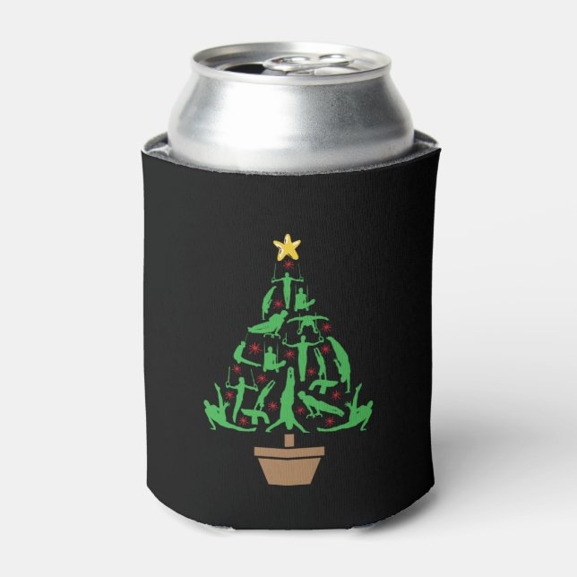 Enfriador De Latas Árbol de navidad de gimnasia masculina (Lata Anverso)