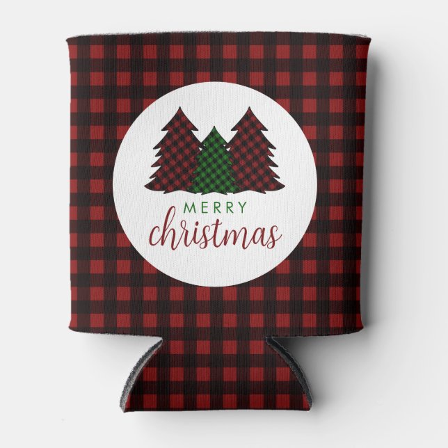 Enfriador De Latas Árbol de navidad del patrón revestido de navidad (Anverso)