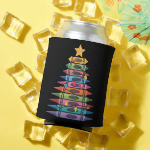Enfriador De Latas Árbol de Navidad Hecho de Crayones Vida de Maestro