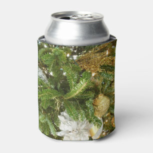 Enfriador De Latas Árbol de Navidad plateado y dorado en vacaciones