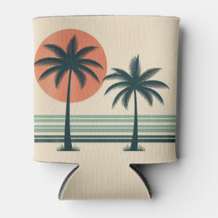 Enfriador De Latas Árbol de palmeras tropicales retro/vintage