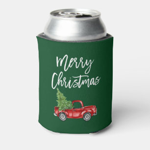 Enfriador De Latas Árbol verde vintage de Camión Vintage de Pincel