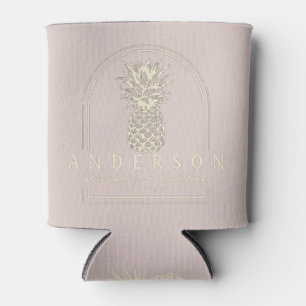 Enfriador De Latas Arco de Boda de Piña Lavanda Besos & Nombre