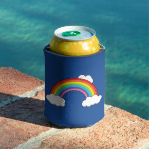Enfriador De Latas Arcoiris con nubes blancas