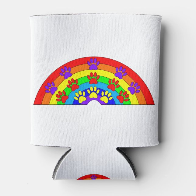Enfriador De Latas Arcoiris con pinturas de perros (Anverso)
