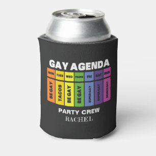 Enfriador De Latas Arcoiris del equipo Fiesta LGBT personalizado Gay