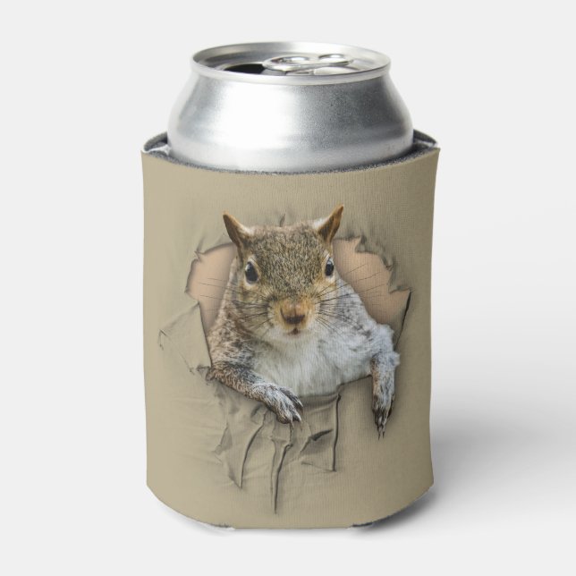Enfriador De Latas Ardilla de camisas arrancadas (Lata Anverso)