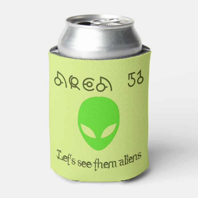 Enfriador De Latas Área 51 Veamos a los alienígenas (Lata Anverso)