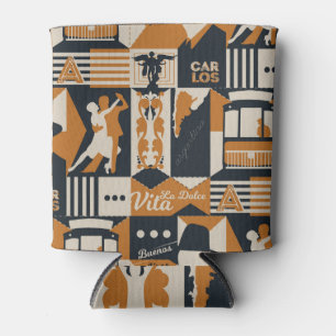 Enfriador De Latas Argentina: Ilustracion étnico sin foco.