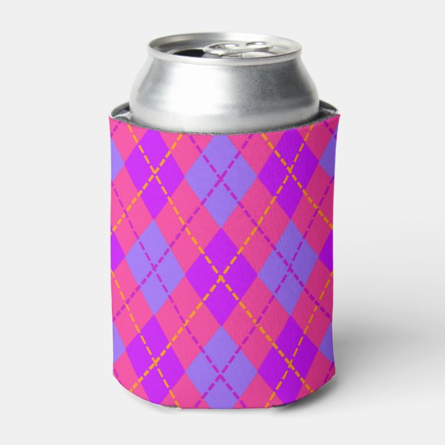 Enfriador De Latas Argyle azul y rojo (Lata Anverso)