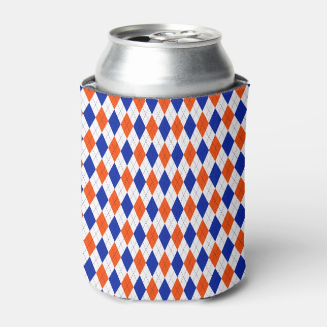 Enfriador De Latas Argyle naranja y Diamante Azul (Lata Anverso)