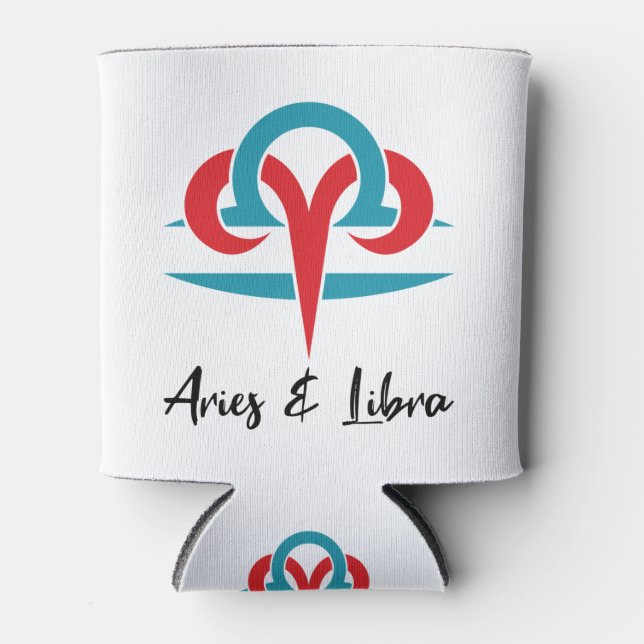 Enfriador De Latas Aries and Libra Couples Zodiac Horoscope Astrology (Anverso)