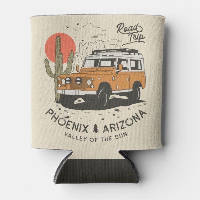 Enfriador De Latas Arizona Desert Sunset Road Trip Cactus Phoenix (Anverso)
