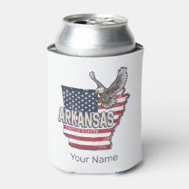 Enfriador De Latas Arkansas Estados Unidos Retro Map Vintage Estados 