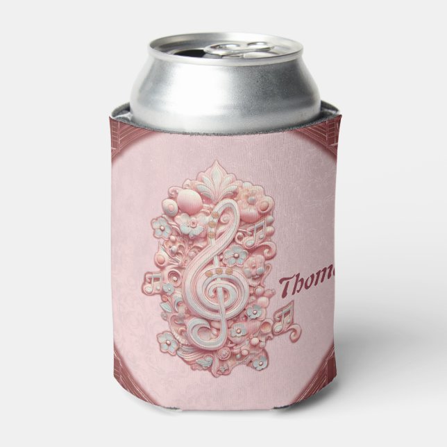 Enfriador De Latas Armonía en rosa, un majestuoso y estilizado trinqu (Lata Anverso)