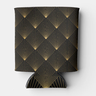 Enfriador De Latas Art Deco: Elegancia dorada negra.