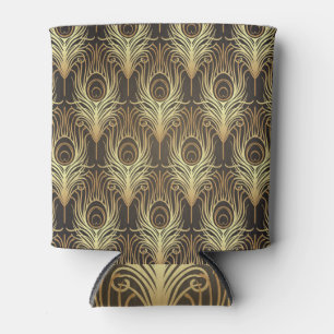 Enfriador De Latas Art deco: geométrico de oro negro.