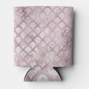 Enfriador De Latas Art Deco, Geométrico Oro Rosa.