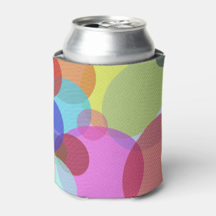 Enfriador De Latas Arte abstracto colorido de círculos superpuestos