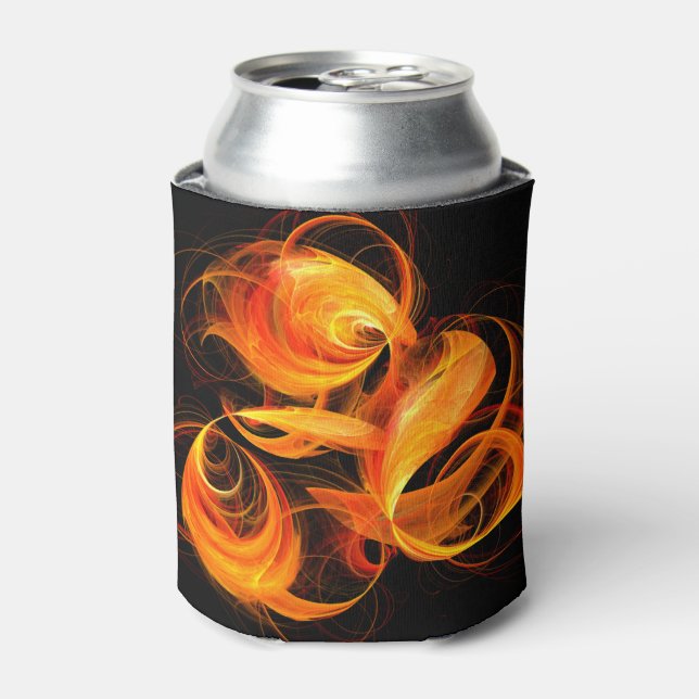 Enfriador De Latas Arte abstracto de bola de fuego (Lata Anverso)