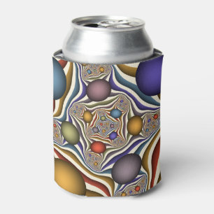 Enfriador De Latas Arte abstracto fractal moderno colorido volador