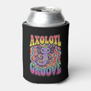 Enfriador De Latas Arte de arcoíris retro de los 70 hippie groovy lin