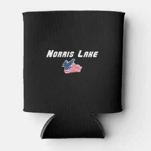 Enfriador De Latas Arte de bandera del águila americana del lago Norr