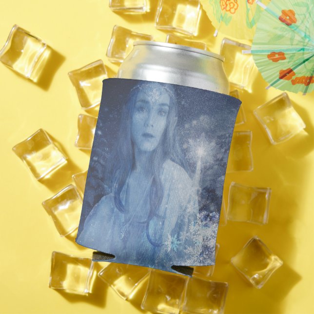 Enfriador De Latas Arte de fantasía de reina de la nieve Navidades (Verano in situ)