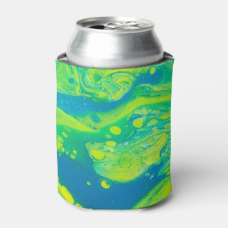 Enfriador De Latas Arte de flujo azul verde salvaje