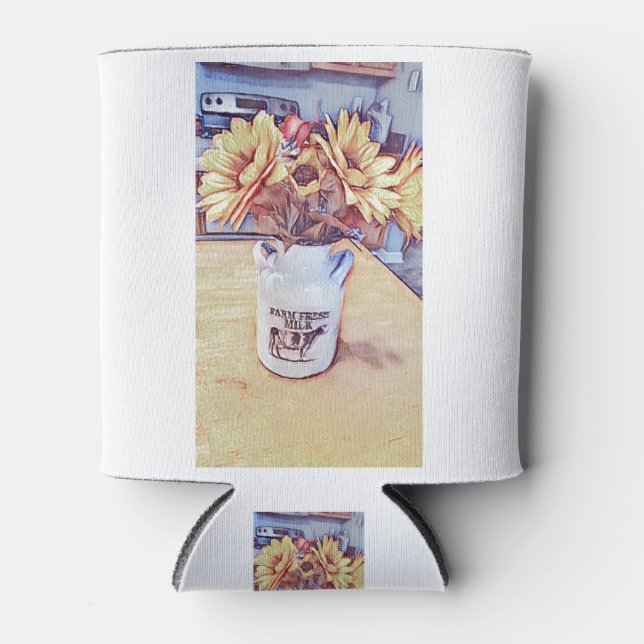 Enfriador De Latas Arte de girasol (Anverso)