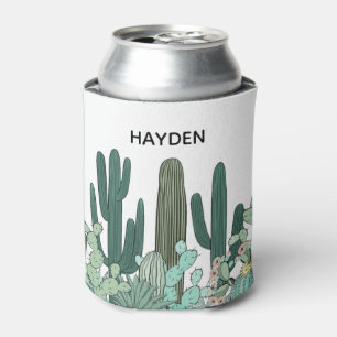 Enfriador De Latas Arte de jardín de cactus personalizado
