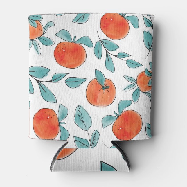 Enfriador De Latas arte de línea naranja: patrón sin costuras (Anverso)