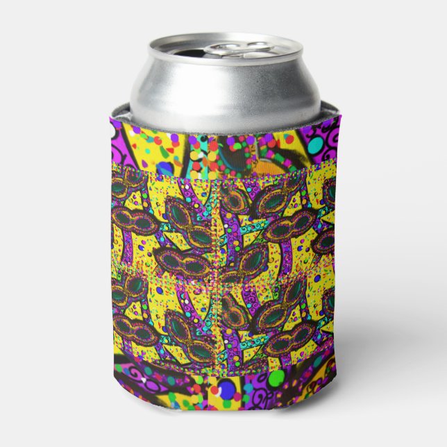Enfriador De Latas Arte de Mardi Gras (Lata Anverso)