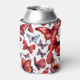 Enfriador De Latas Arte de mariposas acuarelas