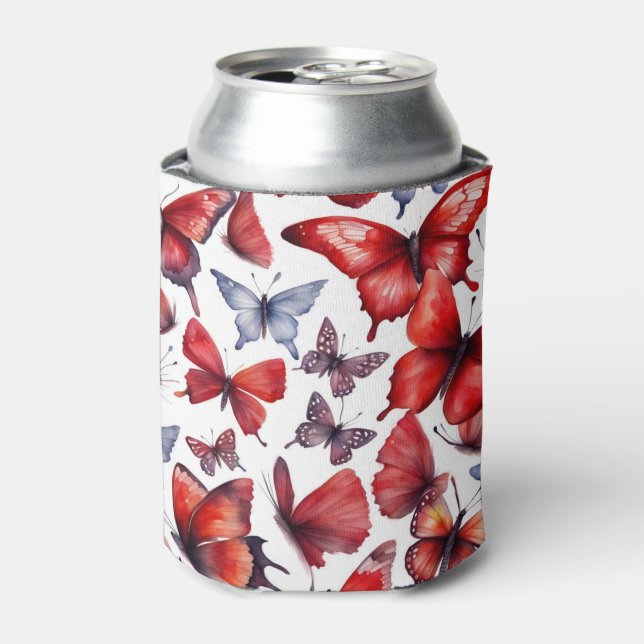 Enfriador De Latas Arte de mariposas acuarelas (Lata Anverso)