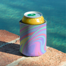 Enfriador De Latas Arte de mármol holográfico lindo