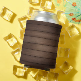Enfriador De Latas Arte de Moda Abstracto Marrón con Franjas de Veta 