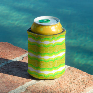 Enfriador De Latas Arte de patrón de cinta en forma de ocho verde y a