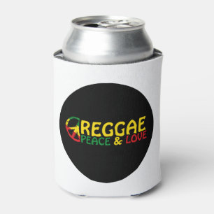 Enfriador De Latas Arte de reggae con palabras positivas Paz y amor