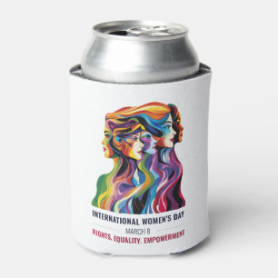 Enfriador De Latas Arte de Rostros de Mujeres Día Internacional de