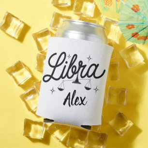 Enfriador De Latas Arte de Rótulo Libra Zodiac personalizado