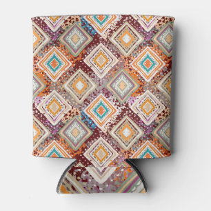 Enfriador De Latas Arte étnico tribal, geometría abstracta.