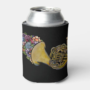 Enfriador De Latas Arte floral de la banda de cuernos francesa