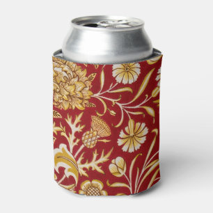 Enfriador De Latas Arte Floral Rojo Vintage de William Morris Cherwel