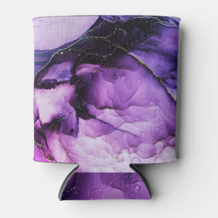 Enfriador De Latas Arte fluido: Purple and Gold Luxury