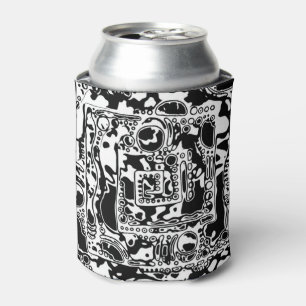 Enfriador De Latas Arte Geométrico Negro Y Blanco 25