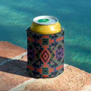 Enfriador De Latas Arte lineal de patrón simétrico de baldosas del su