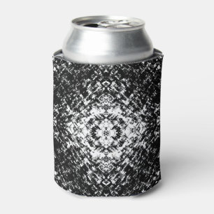 Enfriador De Latas Arte moderno abstracto hipnótico en blanco y negro