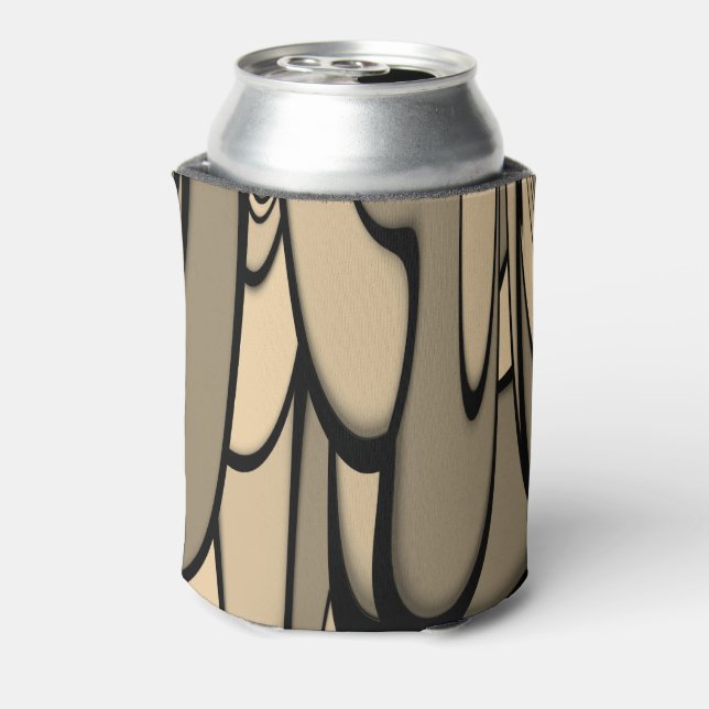 Enfriador De Latas Arte moderno derritiendo tonos marrones (Reverso de la lata)